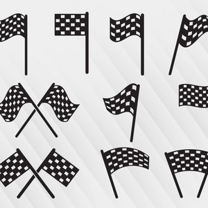 Rennflagge, Rennflaggensymbol, Start Ziel Flagge, gekreuzte Flagge und karierte Flagge Symbole Clip Art Illustration Vektor svg, eps, ai, pdf, png