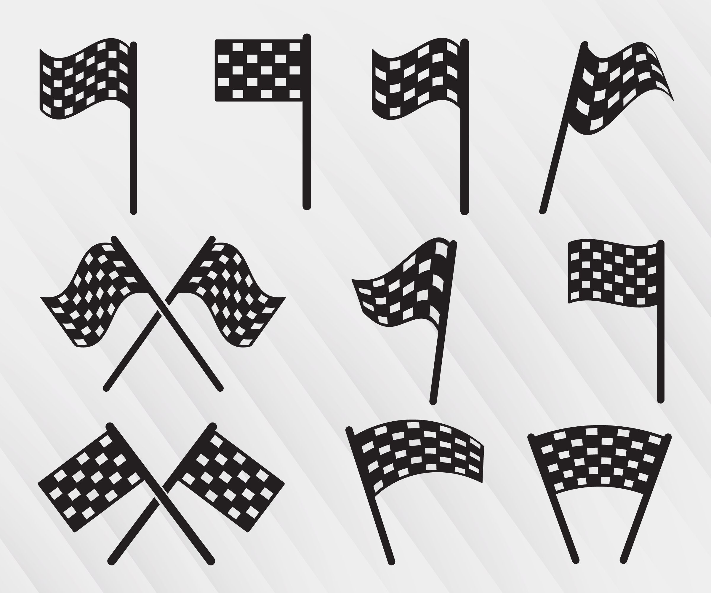 Racing Flag, Race Flag Symbol, Start Finish Flag, Crossed Flag and ...