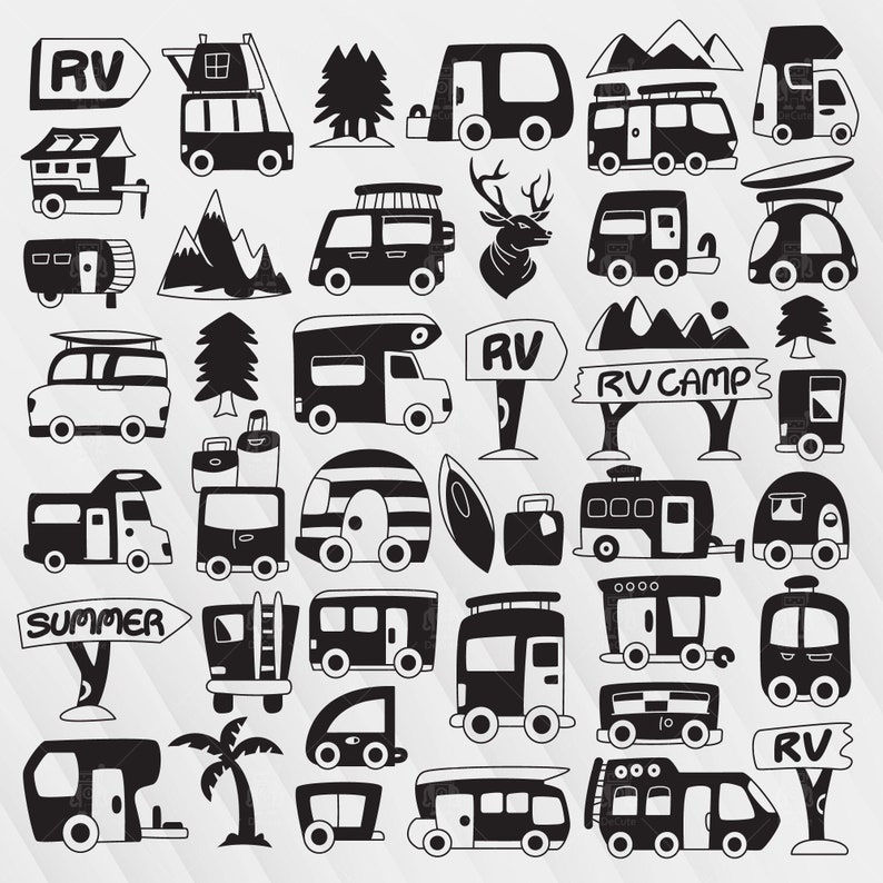 Download RV camper car RV svg recreational vehicle motorhome | Etsy