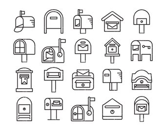 Mailbox icons svg, letterbox svg, postbox, mail, newsletter, email and envelope line icons clipart download file svg, png, ai, eps, pdf