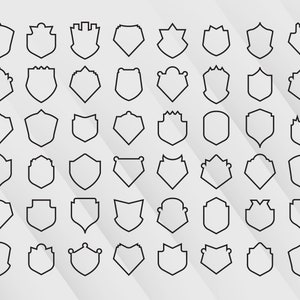 Shield Badge Vector Art: Heraldry Emblem Clip Art (Digital File)