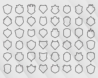 Shield Badge Vector Art: Heraldry Emblem Clip Art (Digital File)