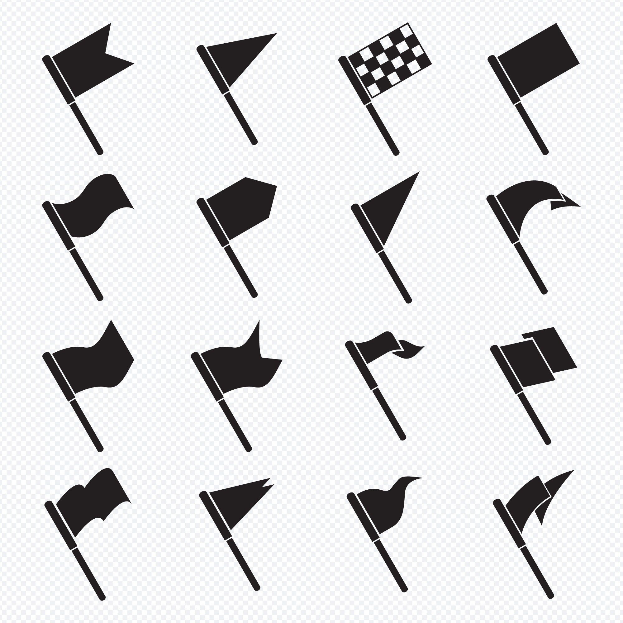 Flag Icons/ Flag Pole Svg/ Waving Pennant Symbols/ Banners/ - Etsy Finland