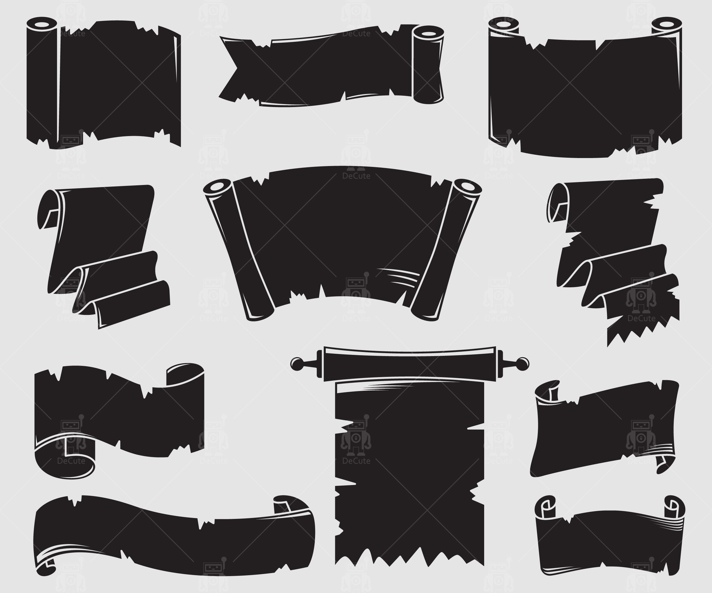 Old Vintage Scrolls On White. Vector Royalty Free SVG, Cliparts, Vectors,  and Stock Illustration. Image 58724959.