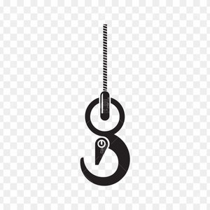 Puede incluir: Un gancho de metal negro con una cuerda atada a la parte superior. El gancho est&aacute; dise&ntilde;ado para levantar objetos pesados.
