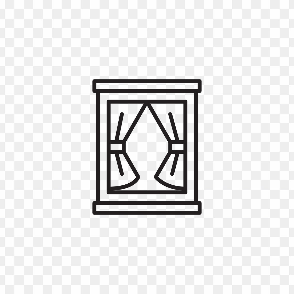 Window Svg, Window Line Icons, Window Symbol, Door and Curtain Clip ...