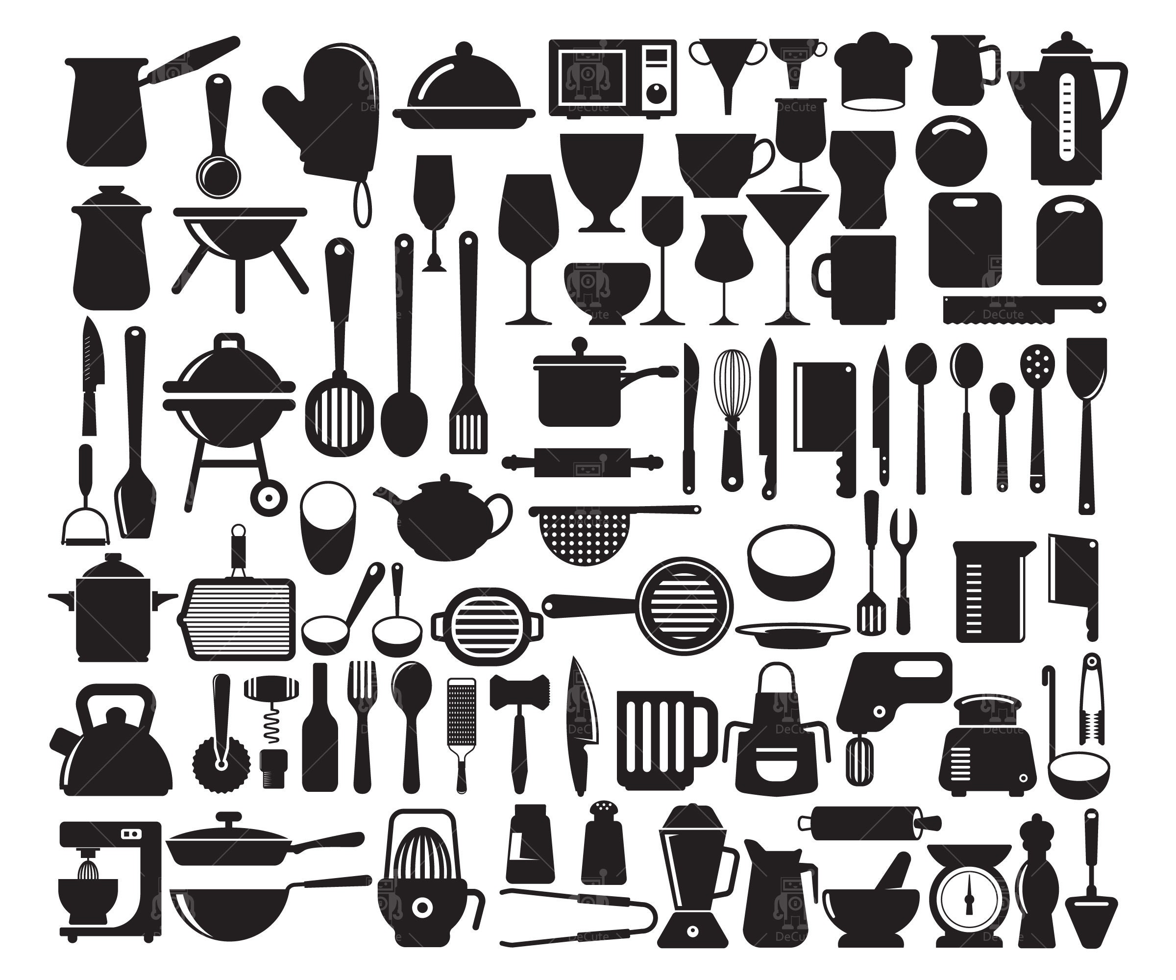 Kitchenware Svg, Utensils Svg, Cutlery, Crockery, Cooking Pot Svg ...