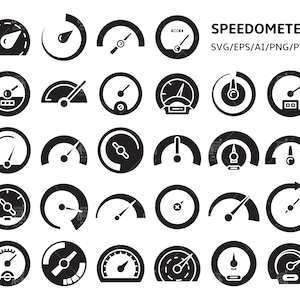 Speedometer Icons svg, Meter svg, Meter svg, Messmesser, Tankmesser, Odometer, Racing Dashboard Icons Download Datei Vektor svg, eps, ai, pdf, png