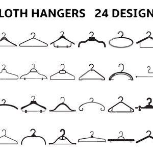 Clothes Hanger Svg, Coat Hanger Svg. Vector Cut file for Cricut,  Silhouette, Pdf Png Eps Dxf, Decal, Sticker, Vinyl