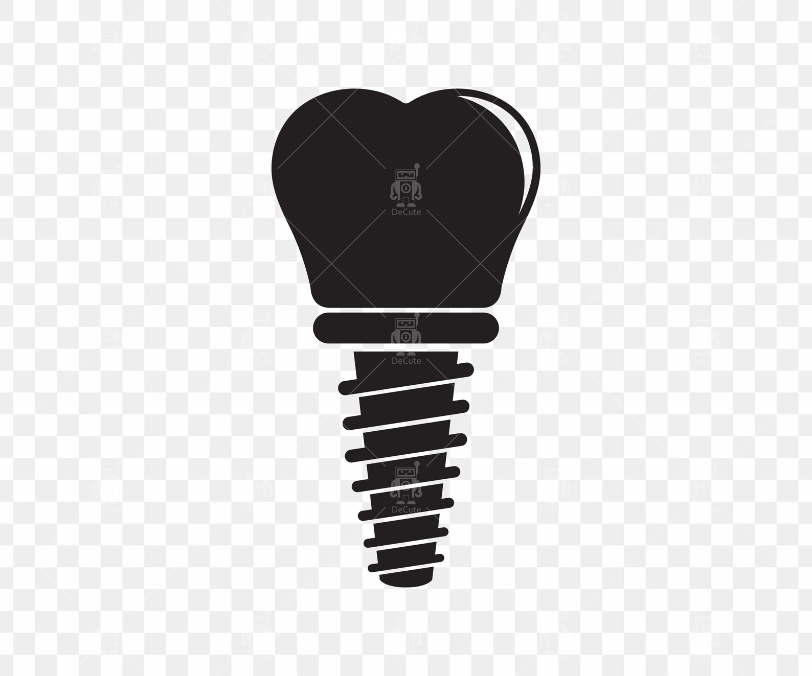 Dental Implant, Tooth Icons, Tooth Svg, Crown, Dental Implant Structure, Dental Care Clip Arts