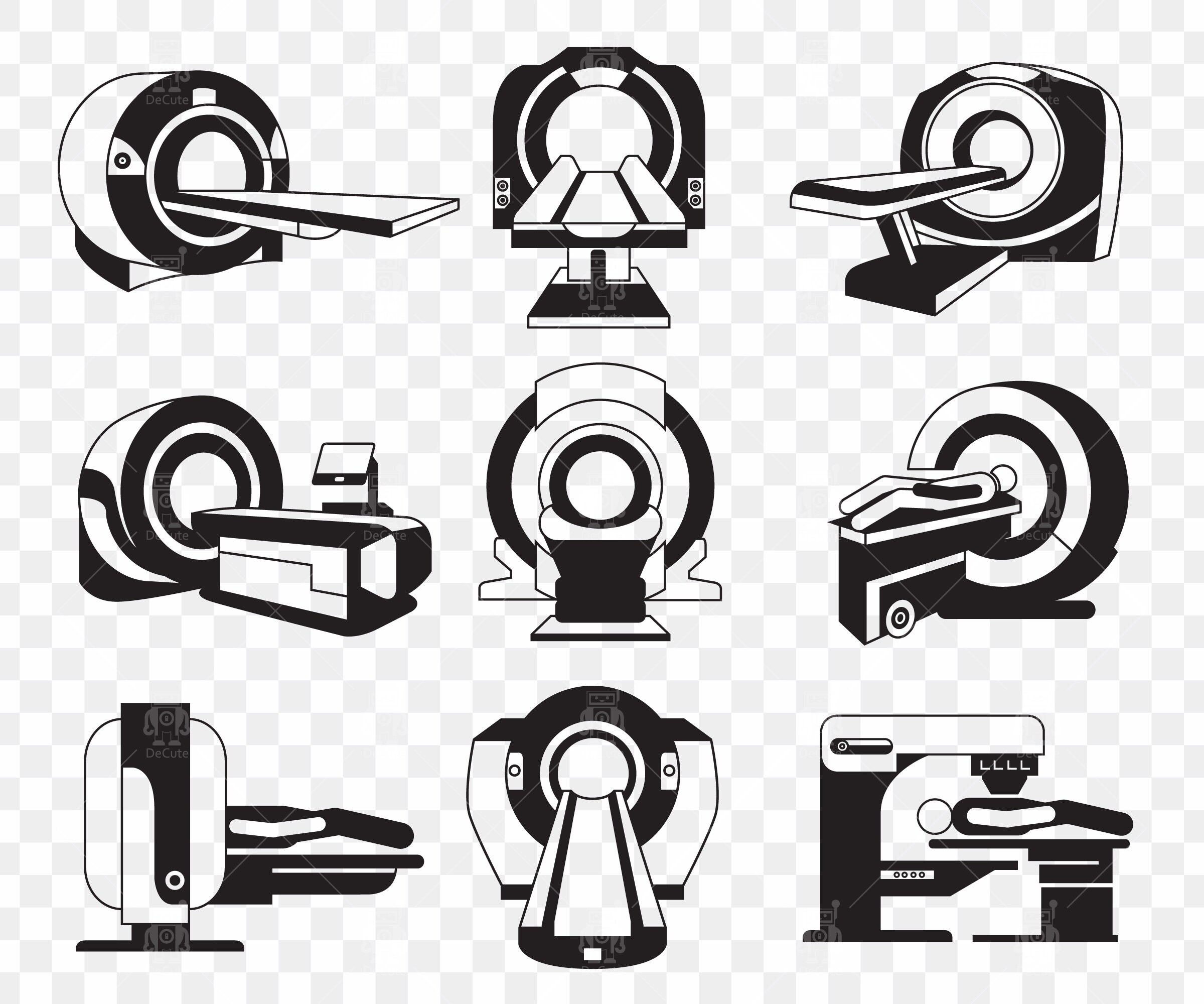 Medical Equipment Svg, MRI Svg, Xray Machine Svg, CT Scan, Diagnostics