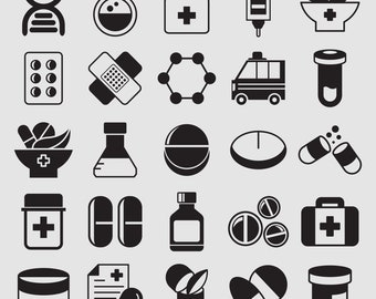 Medicine icons/ medicine svg/ medicine symbol/ drugstore/ capsule/ pill, prescription clip arts Vector File svg, eps, ai, dxf, pdf, png