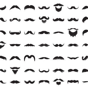 Schnurrbart und Bart Icons Set Silhouette Clip Art Download-Datei svg, png, ai, eps, pdf