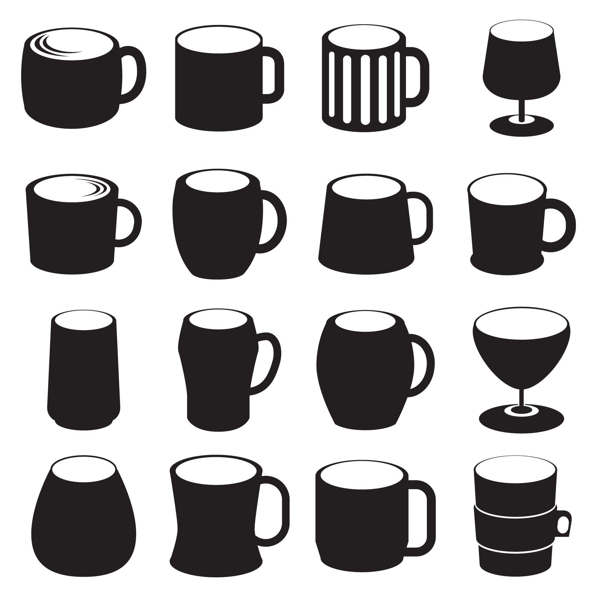 Glass svg bundle pint svg mug svg cup svg coffee cup svg | Etsy