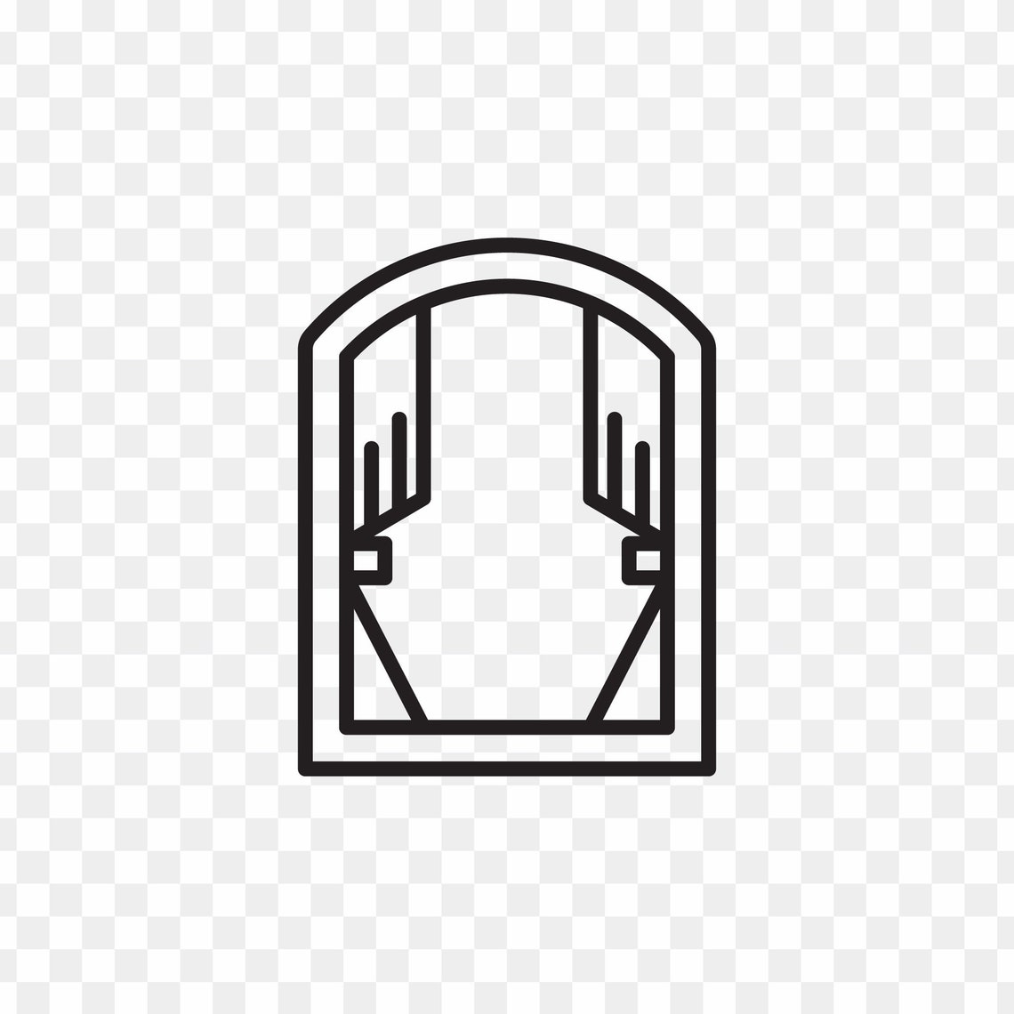Window Svg, Window Line Icons, Window Symbol, Door and Curtain Clip ...