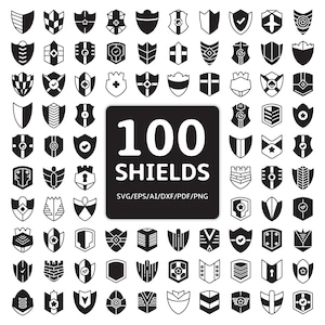 Shield, shield icon, shield badge clip arts set Vector Digital File svg, eps, dxf, ai, pdf, png