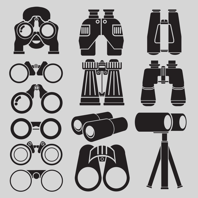 Binoculars and Telescope Vector Digital File svg eps dxf png image 1