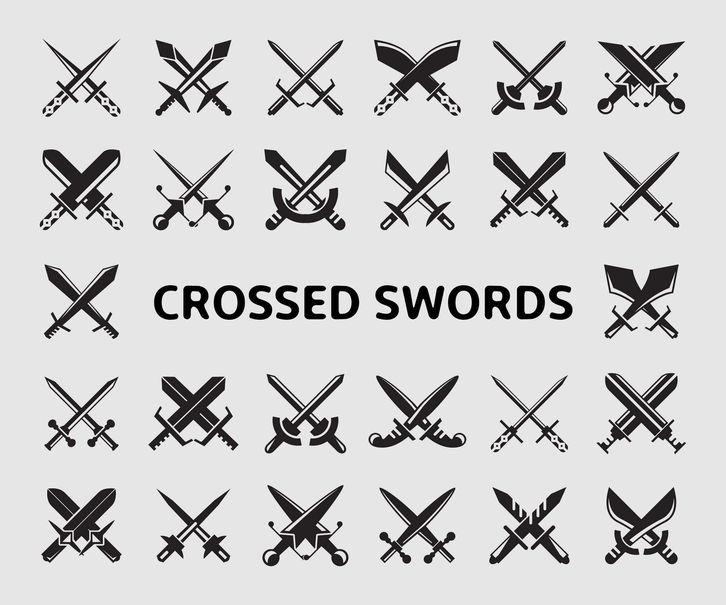 Crossed swords SVG vector file (1607615)