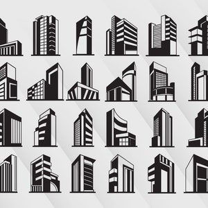 Office building, tower icons, downtown area building isometric svg, city landscape silhouette clip arts Vector \File svg, eps, ai, pdf, png