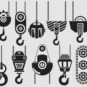 Pulley svg, pulley system, crane hook svg, hoist svg, industrial crane, winch svg, lifting equipment, gears Vector svg, eps, ai, pdf, png