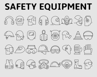 Equipo de seguridad svg / equipo svg / equipo de protección / máscara de seguridad / iconos de casco de seguridad clip arts Vector File svg, eps, ai, pdf, png