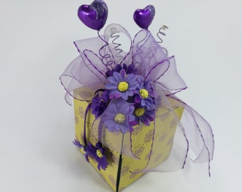 Scrapbook Handmade Explosion Box Violet Daisies Album #75