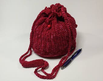Crochet Bag. Red Crochet Handbag. Crochet Shoulder Bag. Handmade Bucket Bag. Women Everyday Bag. Casual Bag #3