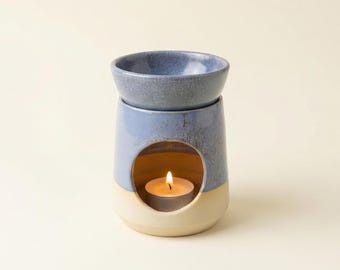 Handgemaakte keramische geurlamp – Stijlvolle geurlamp in Provençaals blauw