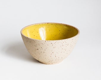 Standard bowl, arnica // Simple bowl with unglazed outside and yellow glaze inside // Tableware by NOTON ceramics