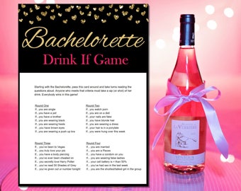 Gold and Pink Bachelorette Party Games Bachelorette Scavenger Hunt Printabl...