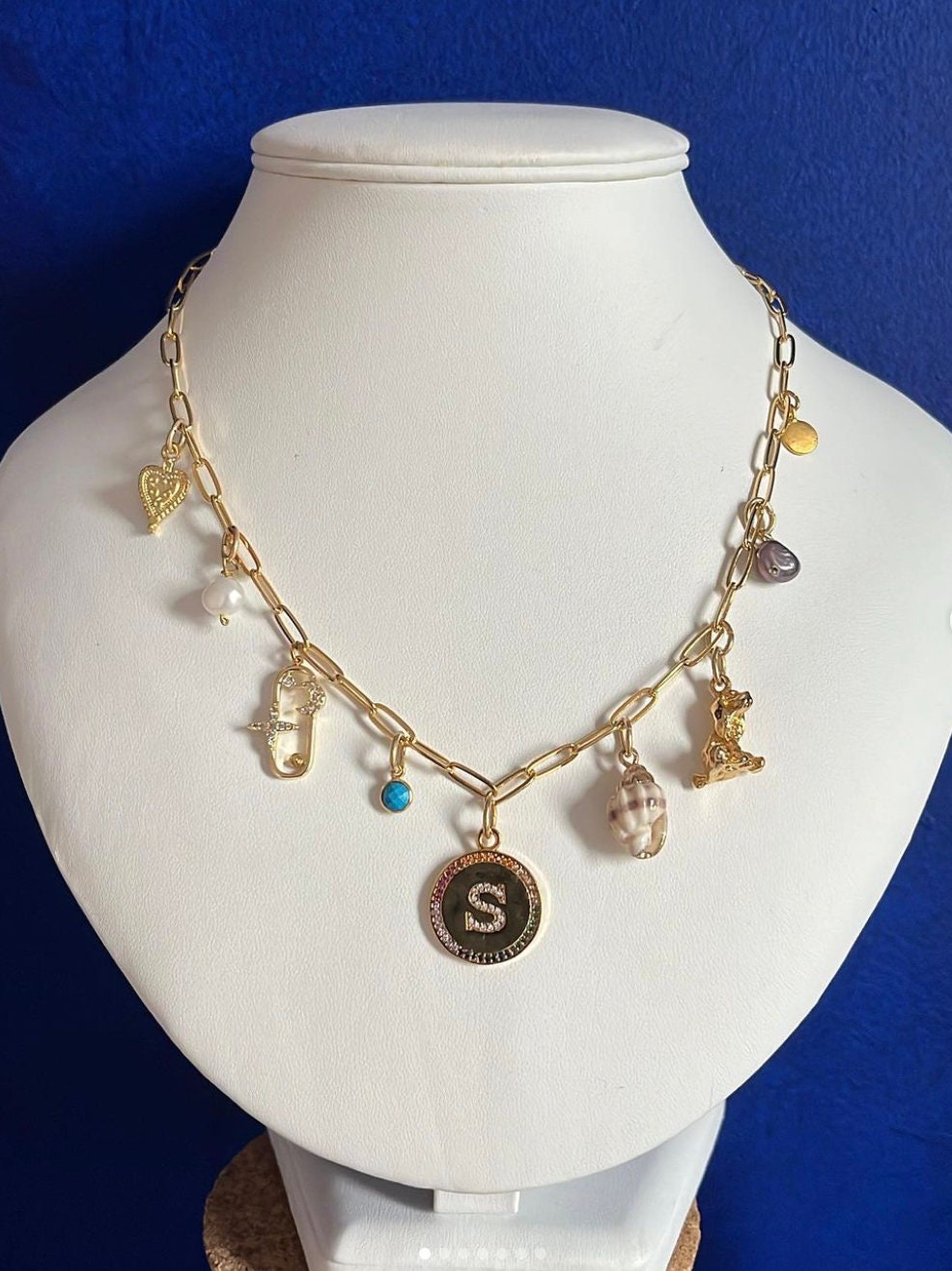 Personalised Gold Charm Necklace - Etsy