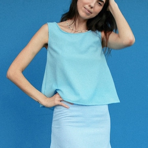 Blue Vintage Top ~ by Paloma ~ one of a kind SAMPLE