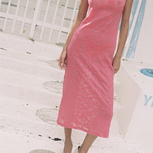 Pink Lace Midi Dress 'Madrid' by Paloma image 3