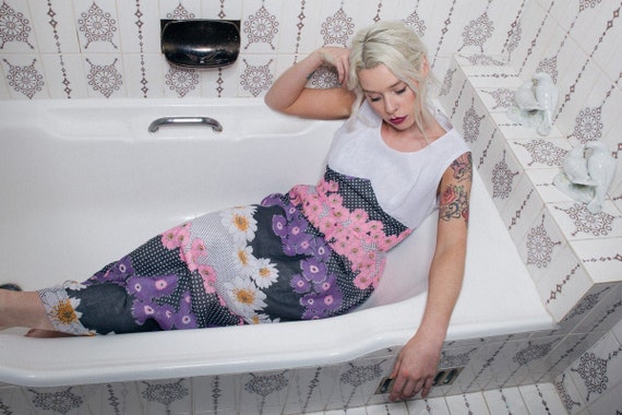 Floral Maxi Dress - Retro Vintage - Cotton