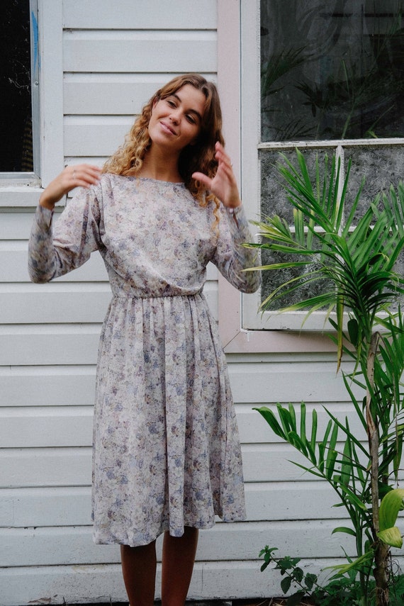Californian Vintage Dress - Pastel Floral