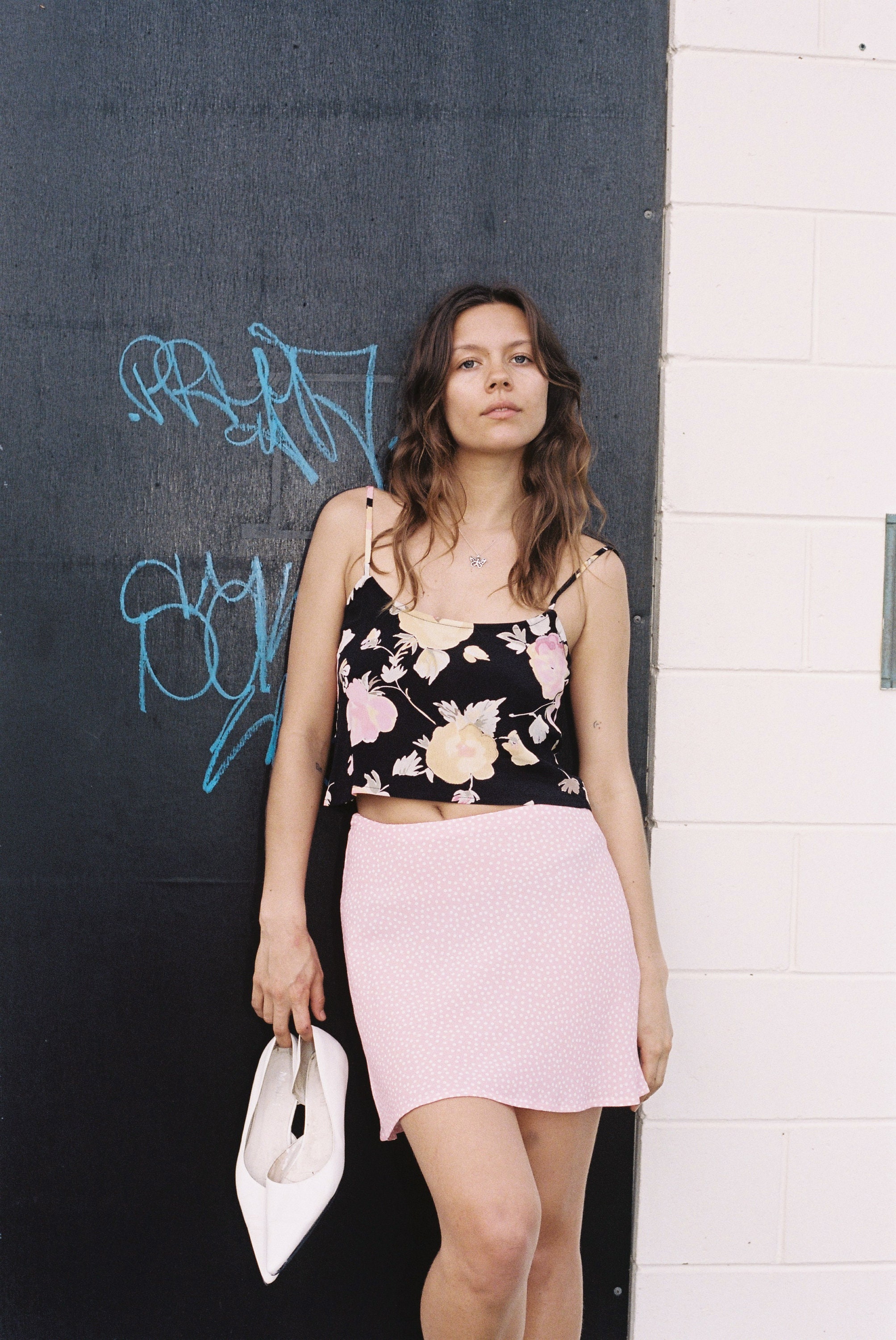 woven jordana mini skirt in pink