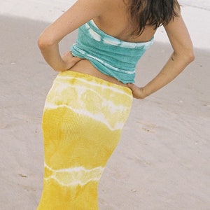 Mermaid Tube Aquamarine Vintage Modal Open size / Hand dyed / One of a kind image 7