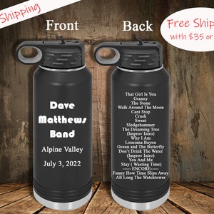Personalized Tumbler DMB Tumbler, Set List, Dave Matthews Band Tumbler, Custom Tumbler Cup, Alpine