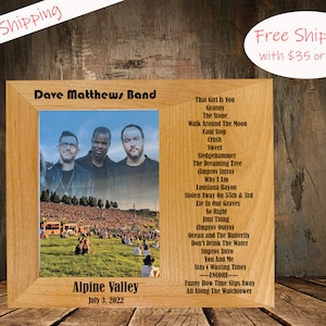 Personalized DMB Picture frame, Set List, Dave Matthews Band Picture Frame, DMB Couple, DMB Gift, Dave Matthews Band Gift