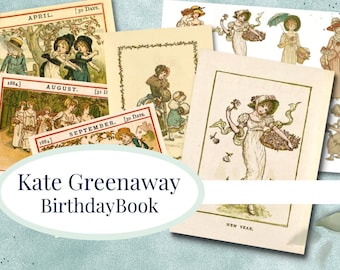 Kate Greenaway Birthday Book Digital Kit