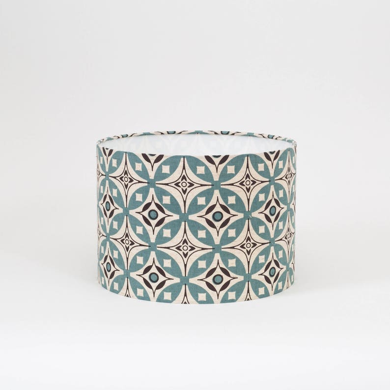 Elmas Golden Yellow And Charcoal Grey Lampshade 30cm Diameter Blue Lamp Shade Geometric