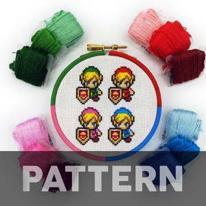 Legend of Zelda Four Swords Cross Stitch Pattern