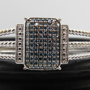 Blue diamond Sterling cuff bracelet