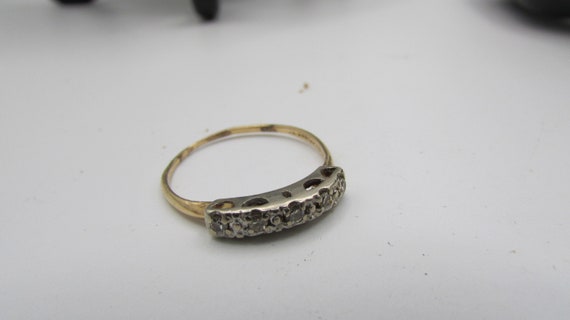 14k art deco diamond band - image 8