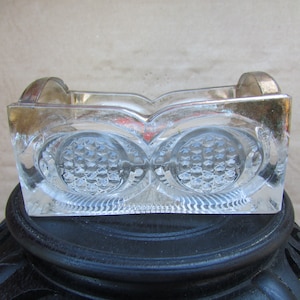 EAPG  Cane & Star Medallion Rectangular Toothpick Holder with gold edge