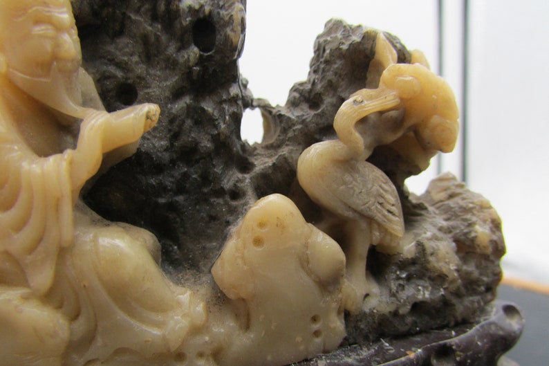 Antique Chinese carved stone scene