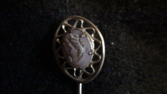 antique cameo stick pin - image 1