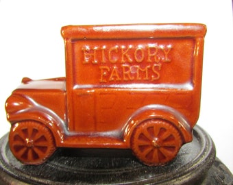 Vintage Ceramic Redware Truck Hickory Farms Toothpick Holder Made in Japan 1950