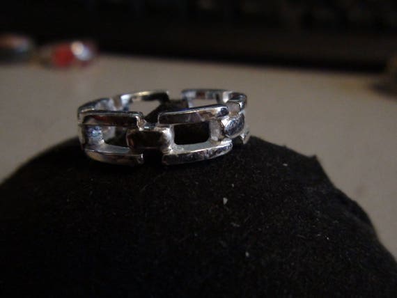 sterling box link ring - image 1