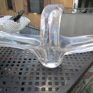 Cofrac Art Verrier Paris France Crystal Glass Art Basket  etched makers mark